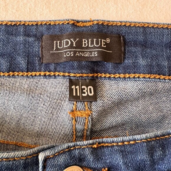 Judy Blue Jeans Dark Wash Straight Fit Stretch Y2K Preppy Classic Size 11/30 - Picture 5 of 12
